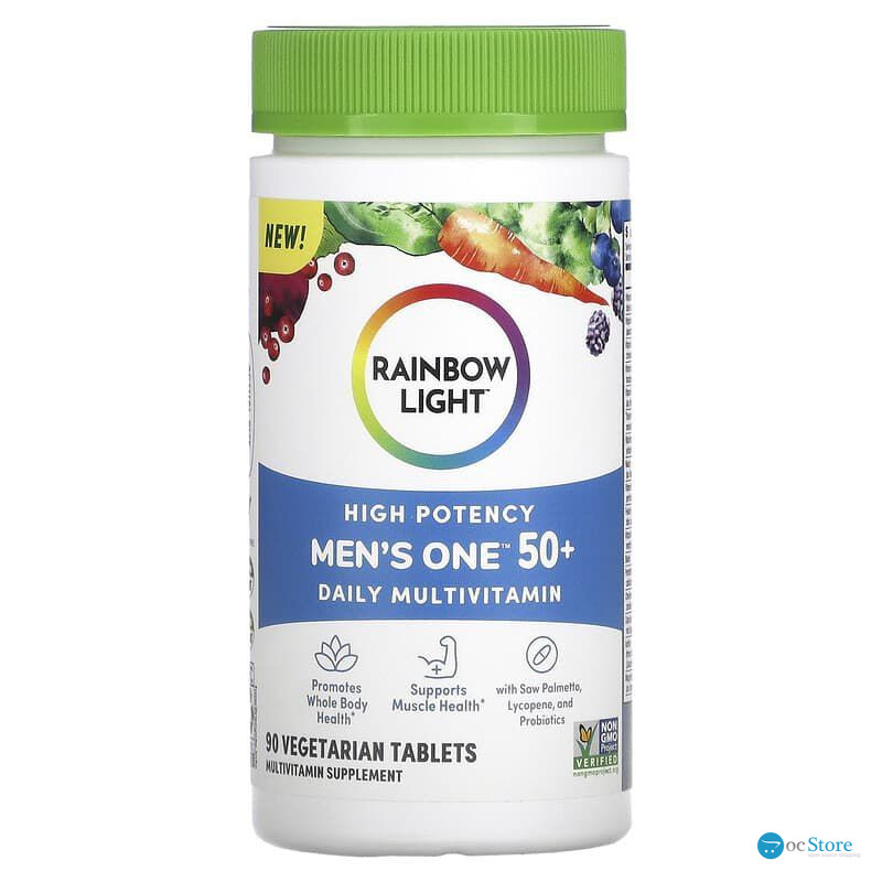 Мультивітаміни для чоловіків 50+, Men's One 50+, Rainbow Light, щоденні, висока потенція, 90 вегетаріанських пігулок