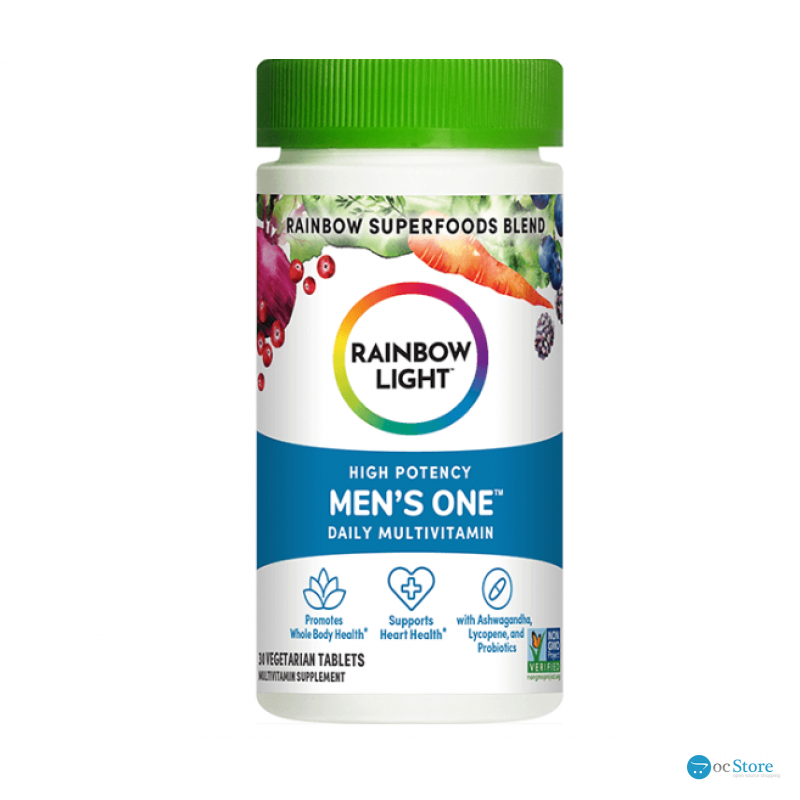 Мультивітаміни для чоловіків, Men's One, Rainbow Light, одна на день, висока ефективність, 30 вегетаріанських таблеток