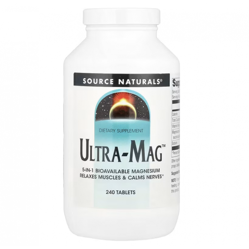 Магній (ультра), Ultra-Mag, Source Naturals, 240 таблеток