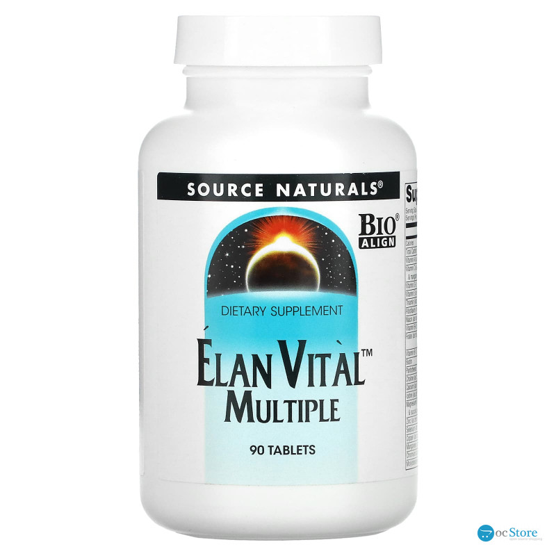 Мультивітаміни, Elan Vital Multiple, Source Naturals, 90 таблеток