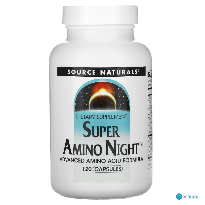 Амінокислотний комплекс для сну, Super Amino Night, Source Naturals, 120 капсул