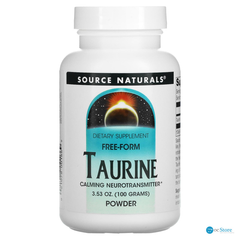 Таурин, Taurine Powder, Source Naturals, порошок, 100 грам