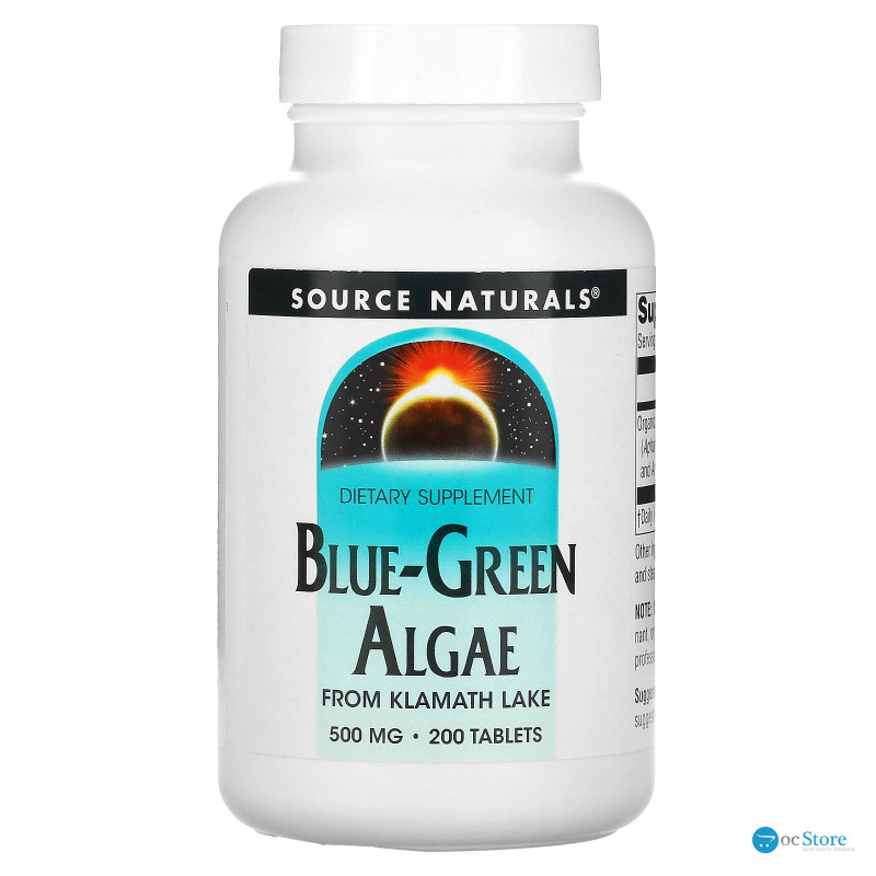 Синьо-зелені водорості, Blue-Green Algae, Source Naturals, 500 мг, 200 таблеток