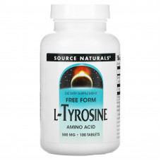Тирозин, L-Tyrosine, Source Naturals, 500 мг, 100 таблеток