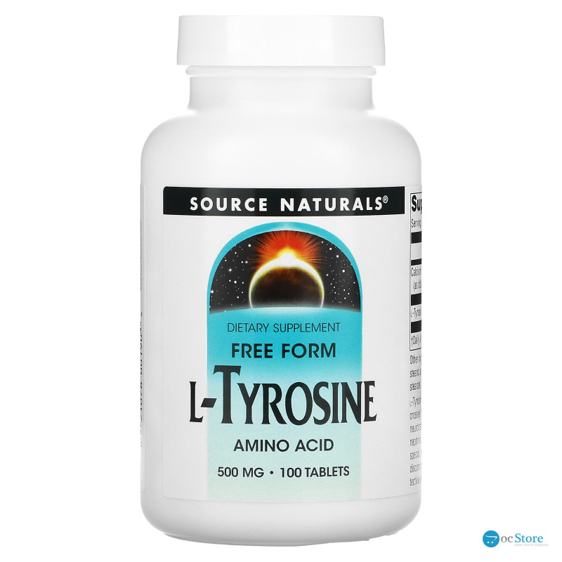 Тирозин, L-Tyrosine, Source Naturals, 500 мг, 100 таблеток