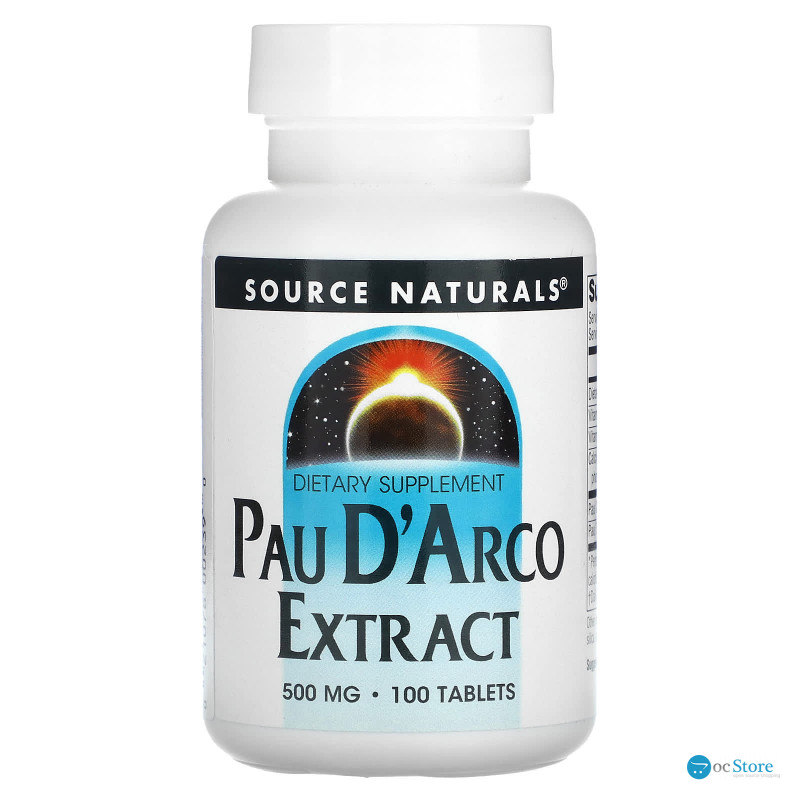 По д'арко, Pau D'Arco, Source Naturals, 500 мг, 100 таблеток