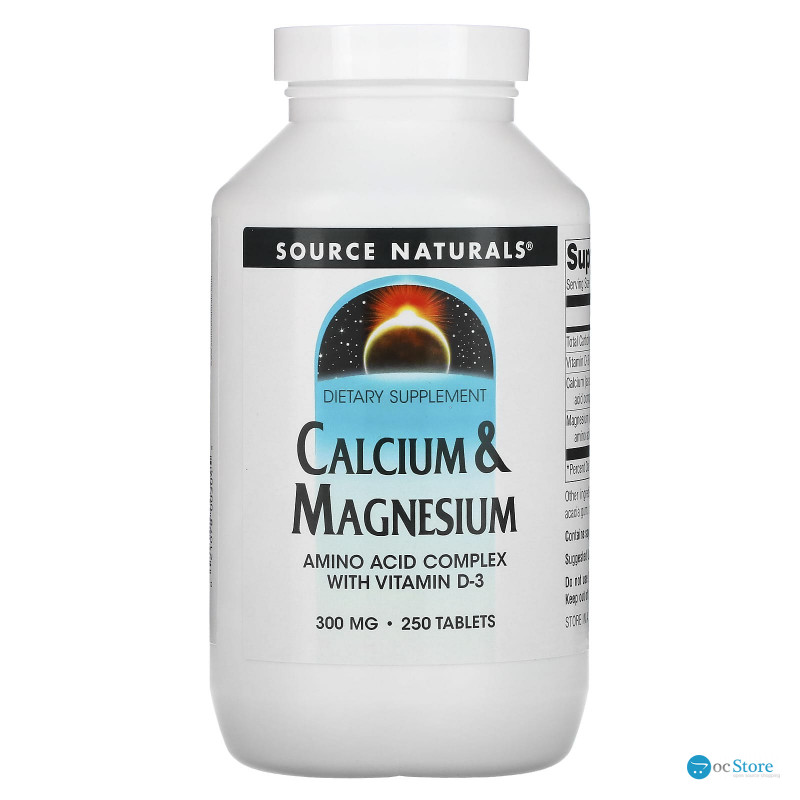 Кальцій і магній, Calcium & Magnesium, Source Naturals, 300 мг, 250 таблеток
