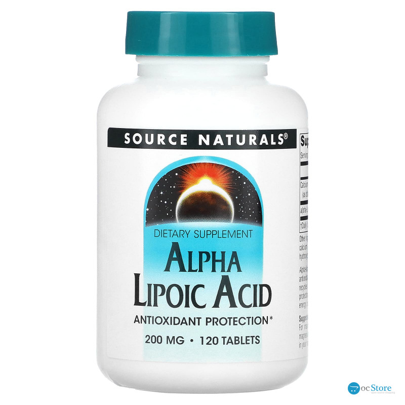 Альфа-ліпоєва кислота, Alpha Lipoic Acid, Source Naturals, 200 мг, 120 таблеток