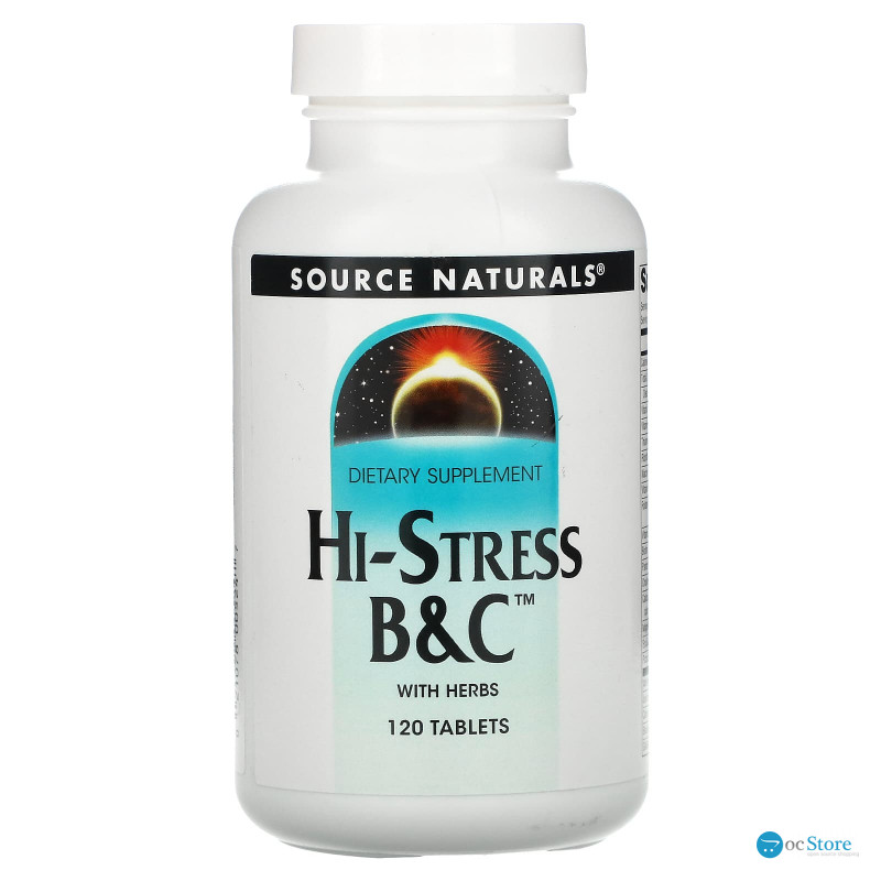 Стрес формула, Hi-Stress B & C, Source Naturals, 120 таблеток