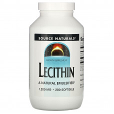 Лецитин, Lecithin, Source Naturals, 1200 мг, 200 капсул