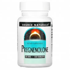 Прегненолон, Pregnenolone, Source Naturals, 25 мг, 120 таблеток