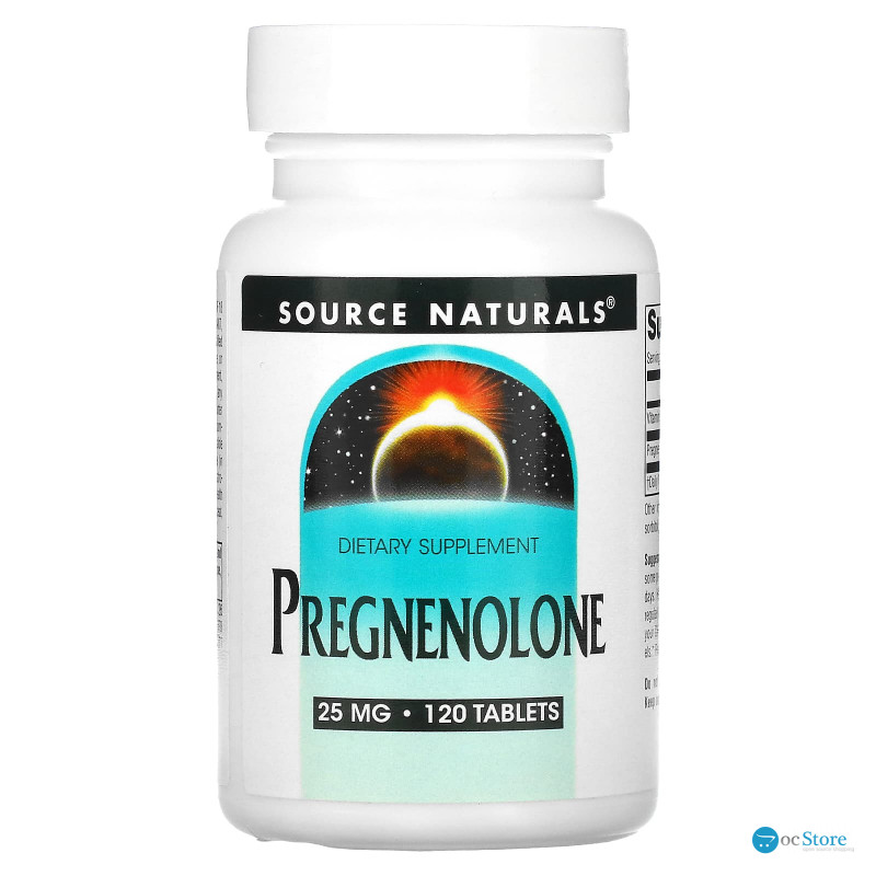Прегненолон, Pregnenolone, Source Naturals, 25 мг, 120 таблеток