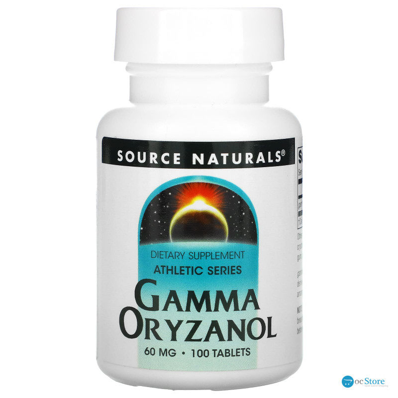 Гамма орізанол, Gamma Oryzanol, Source Naturals, 60 мг, 100 таблеток