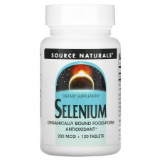 Селен, Selenium, Source Naturals, 200 мкг, 120 таблеток