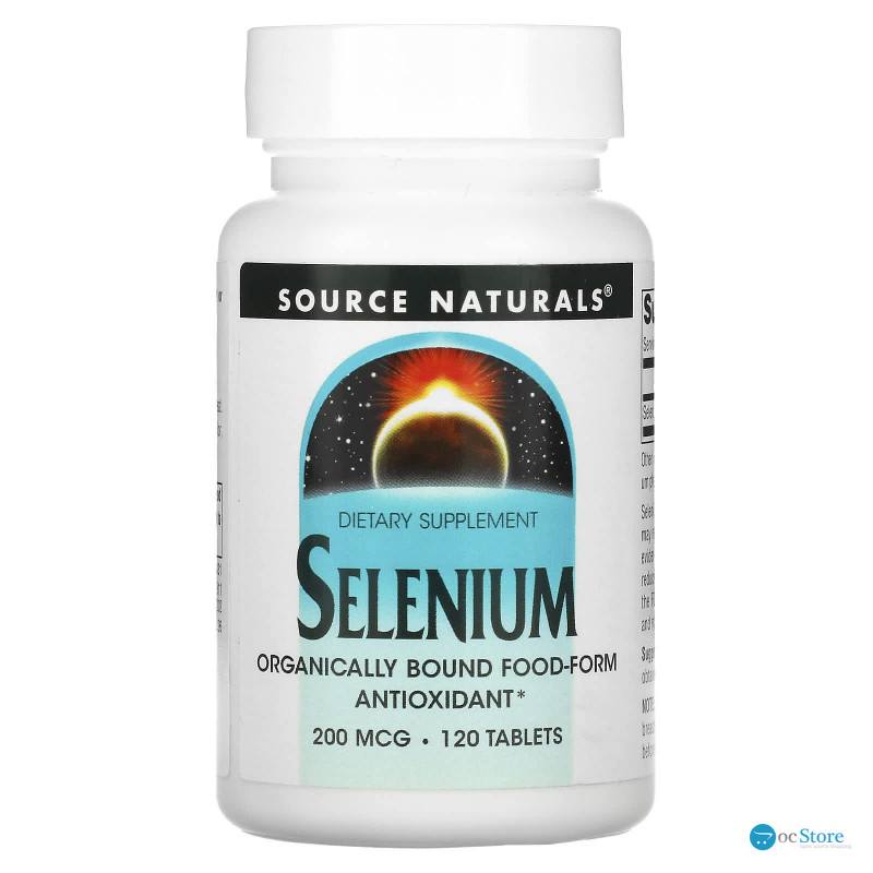Селен, Selenium, Source Naturals, 200 мкг, 120 таблеток