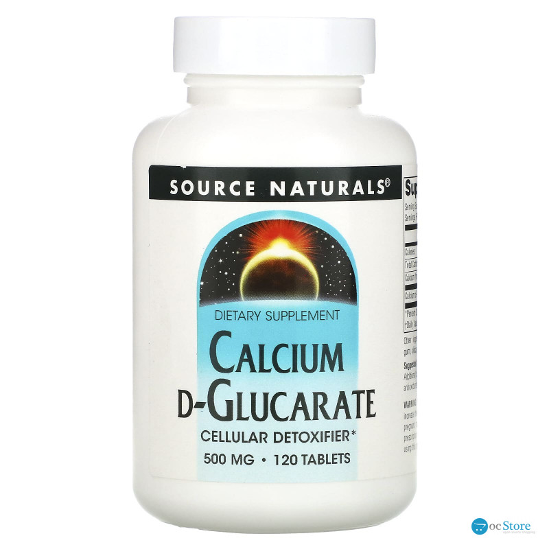 Кальцій Д-глюкарат, Calcium D-Glucarate, Source Naturals, 1000 мг, 120 таблеток (500 мг у таблетці)