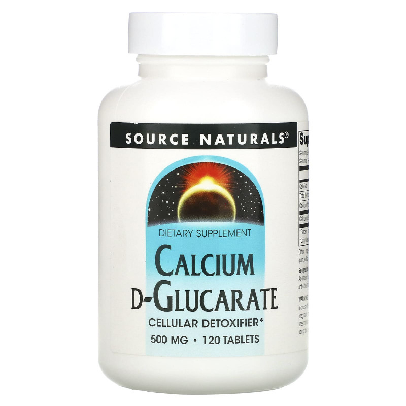 Кальцій Д-глюкарат, Calcium D-Glucarate, Source Naturals, 1000 мг, 120 таблеток (500 мг у таблетці)