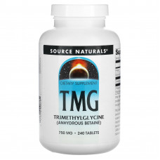 Триметилгліцин (ТМГ), TMG, Source Naturals, 750 мг, 240 таблеток