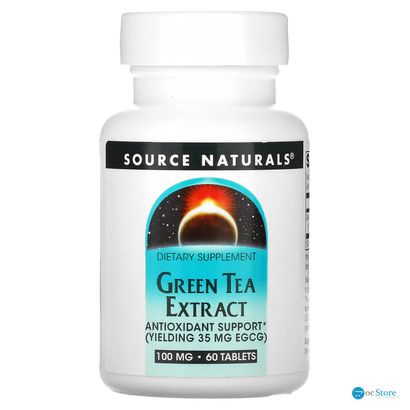 Зелений чай екстракт (Green Tea Extract), Source Naturals, 100 мг, 60 таблеток