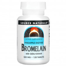 Бромелайн, Bromelain, Source Naturals, 600 ДДУ / г, 500 мг, 120 таблеток