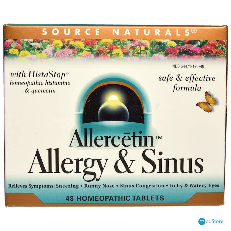 Гомеопатія для алергіків, Allergy & Sinus, Source Naturals, 48 таб.