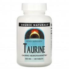 Таурин, Taurine, Source Naturals, 500 мг, 120 таблеток