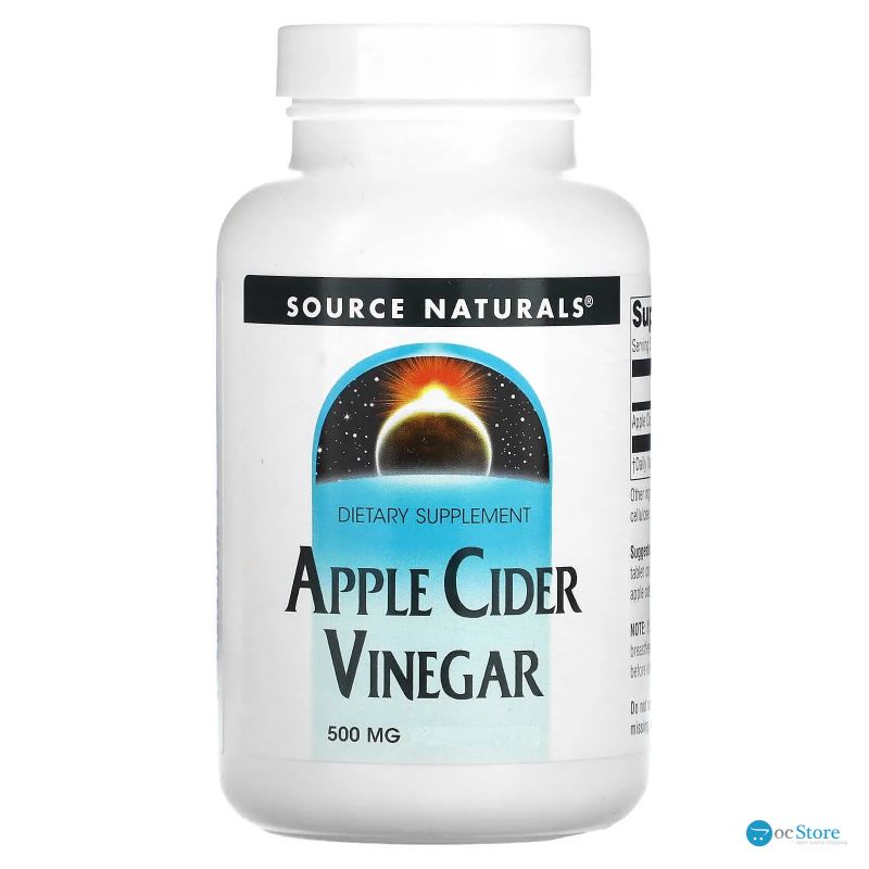 Яблучний оцет, Apple Cider Vinegar, Source Naturals, 500 мг, 90 таблеток