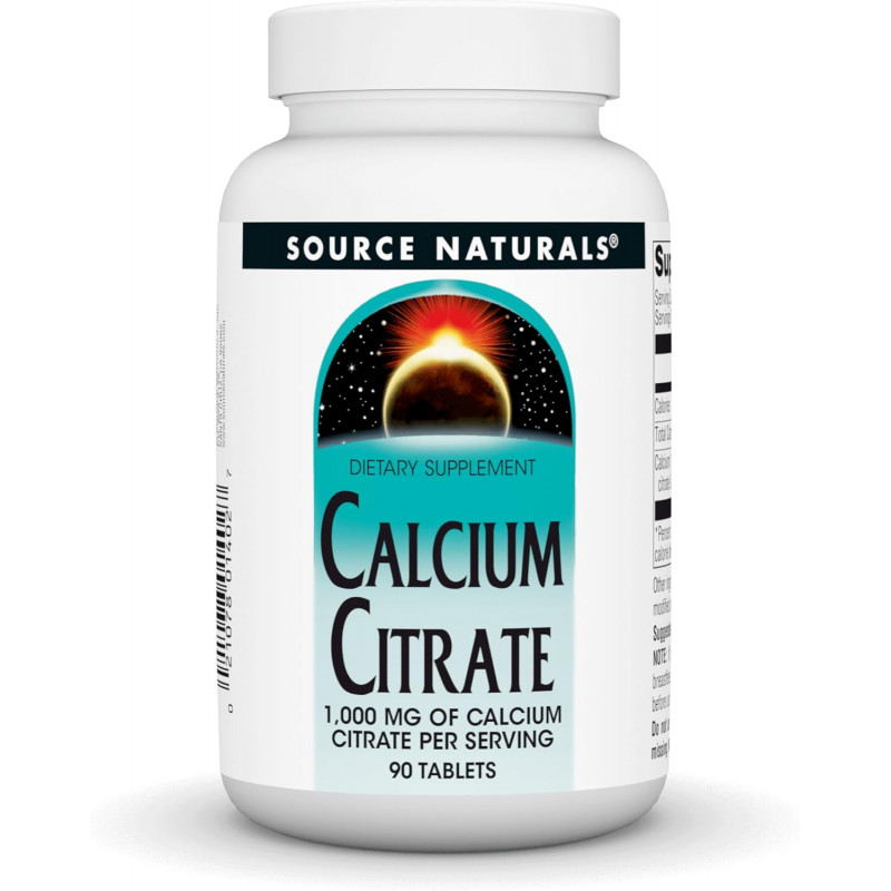 Кальцій цитрат, Calcium Citrate, Source Naturals, 1000 мг, 90 таблеток