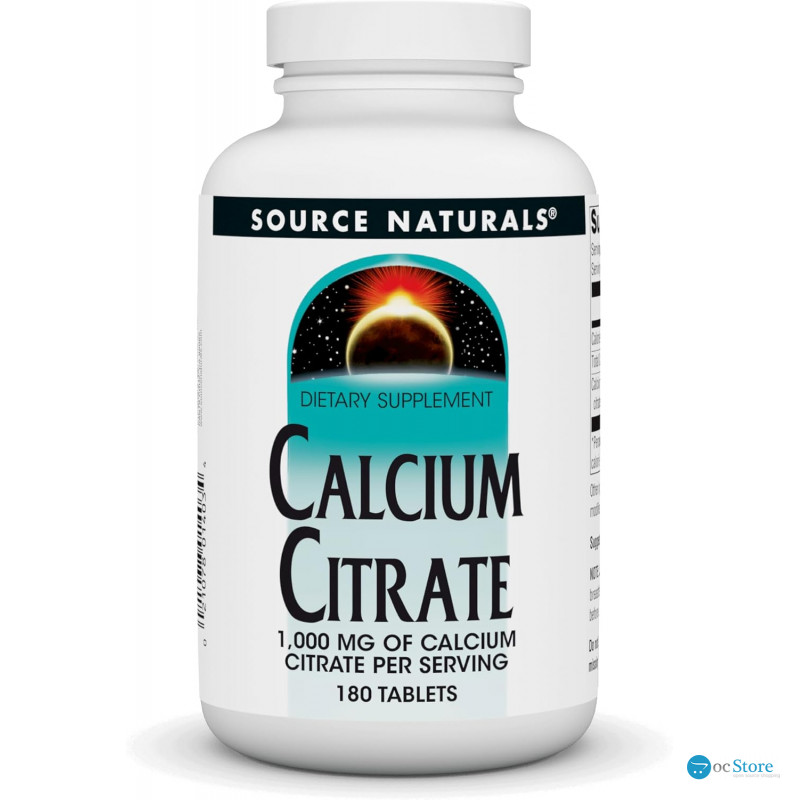 Кальцій цитрат, Calcium Citrate, Source Naturals, 1000 мг, 180 таблеток