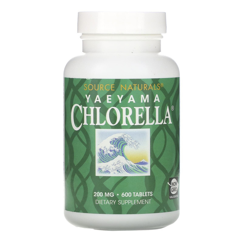 Хлорелла, Yaeyama Chlorella, Source Naturals, 600 таблеток (200 мг на таблетку)