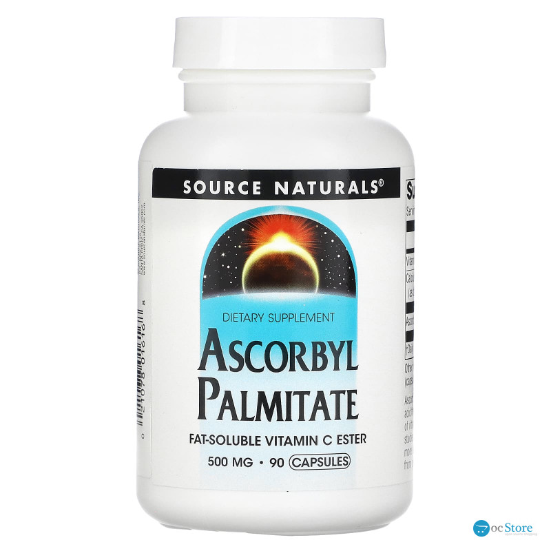 Аскорбіл пальмітат, Ascorbyl Palmitate, Source Naturals, 500 мг, 90 капсул