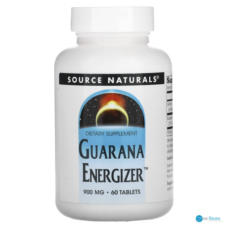 Гуарана, Guarana Energizer, Source Naturals, 900 мг, 60 таб.