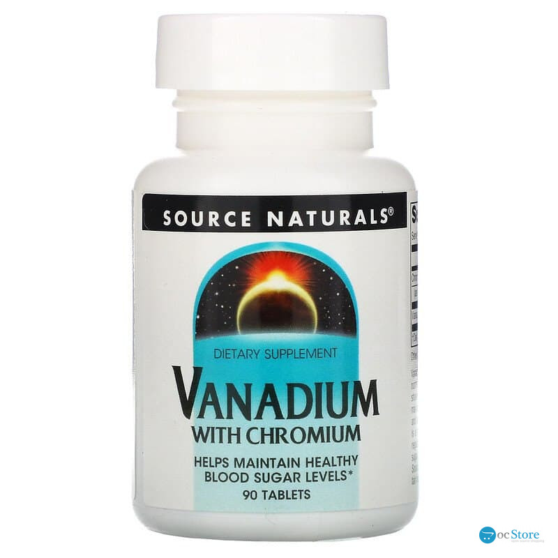 Хром і ванадій, Vanadium with Chromium, Source Naturals, 90 таблеток