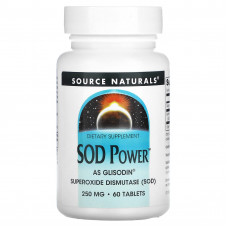 Супероксиддисмутаза СОД, SOD, Source Naturals, 250 мг, 60 таблеток
