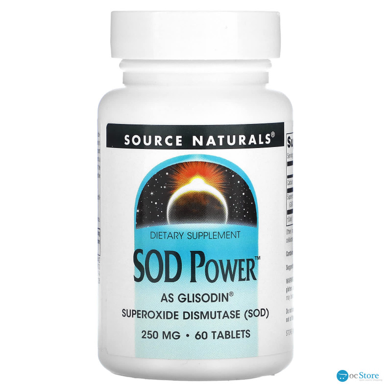 Супероксиддисмутаза СОД, SOD, Source Naturals, 250 мг, 60 таблеток