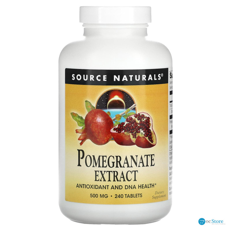Екстракт гранату, Pomegranate Extract, Source Naturals, 500 мг, 240 таблеток