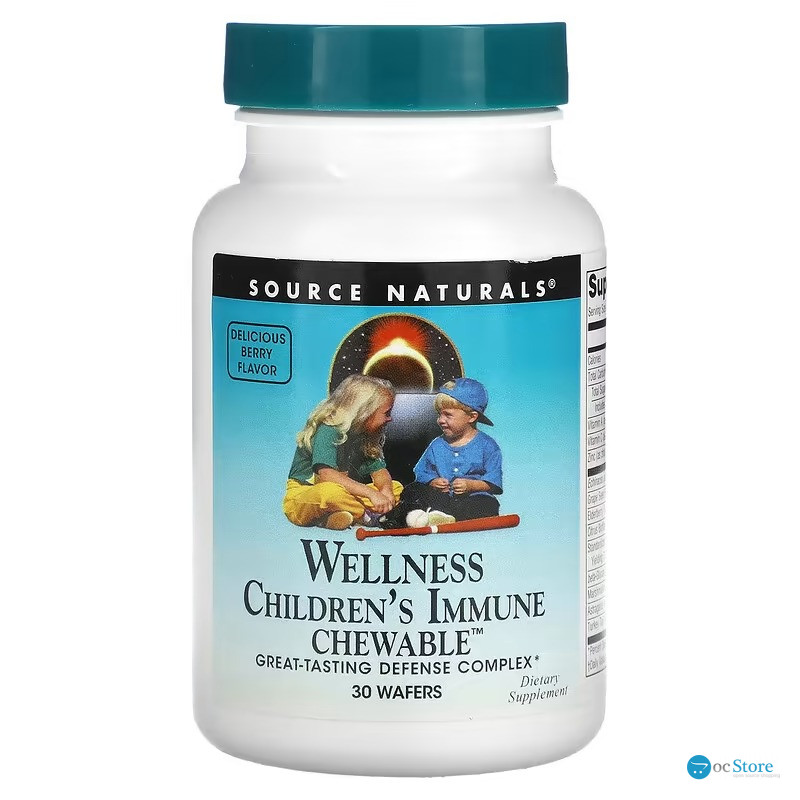 Зміцнення імунітету у дітей, Children's Immune Chewable, Source Naturals, з ягідним смаком, 30 жувальних цукерок