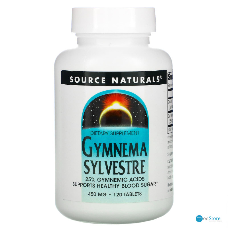 Джімнема Сильвестра, Gymnema Sylvestre, Source Naturals, 450 мг, 120 таблеток