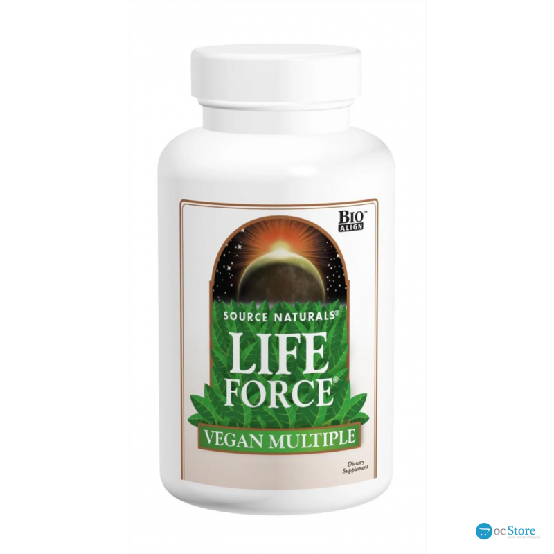 Мультивітаміни, Life Force Vegan Multiple, Source Naturals, веганські, баланс життєвих сил, 60 таблеток