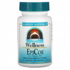 Епікор + вітамін D3, EpiCor, Source Naturals, 500 мг, 30 капсул