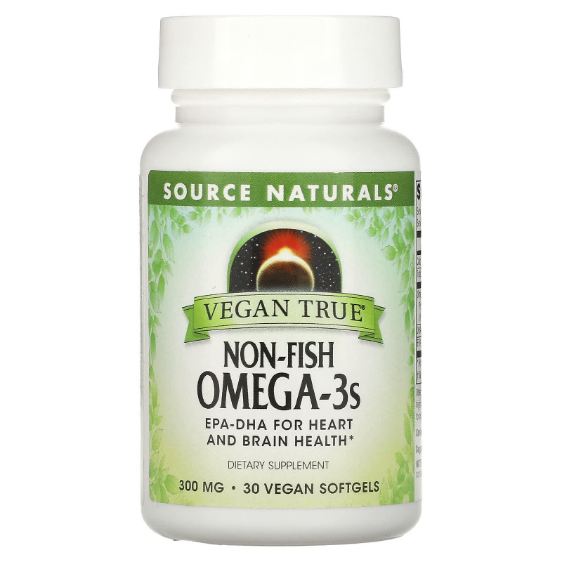 Омега-3 з морських водоростей, Non-Fish Omega-3, Source Naturals, для веганів, 300 мг, 30 капсул