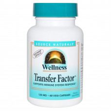 Молозиво, Transfer Factor, Source Naturals, Wellness, 125 мг, 60 кап.