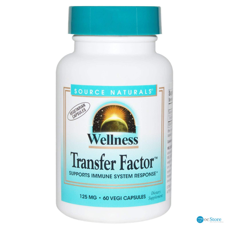 Молозиво, Transfer Factor, Source Naturals, Wellness, 125 мг, 60 кап.