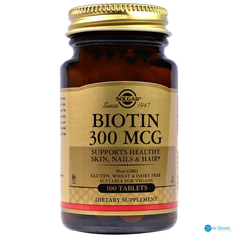 Біотин, Biotin, Solgar, 300 мкг, 100 таблеток