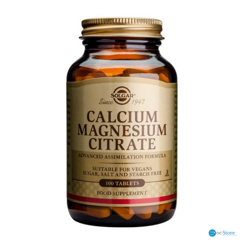 Кальцій магній, Calcium Magnesium Citrate, Solgar, цитрат, 100 таблеток