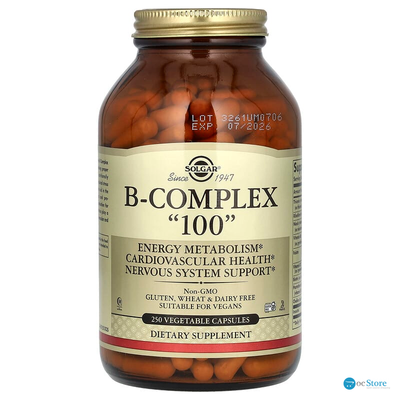 Вітаміни В-100, комплекс, B-Complex "100", Solgar, 250 вегетаріанських капсул