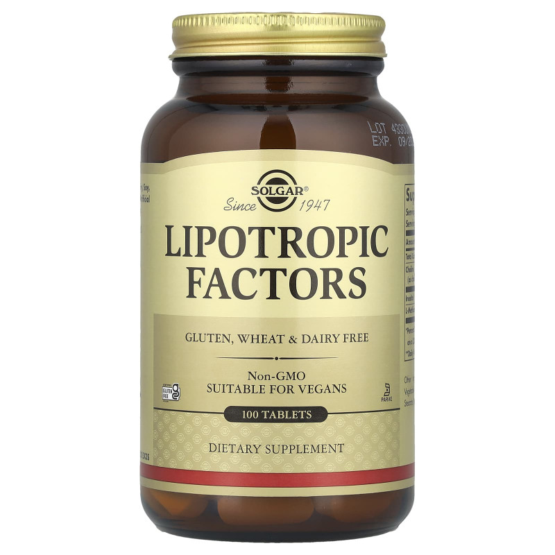 Ліпотропний фактор, Lipotropic Factors, Solgar, 100 таблеток