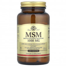 Метилсульфонілметан, MSM, Solgar, 1000 мг, 120 таблеток
