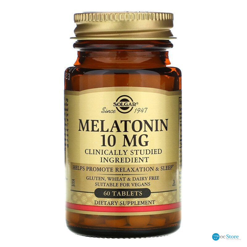 Мелатонін, Melatonin, Solgar, 10 мг, 60 таблеток