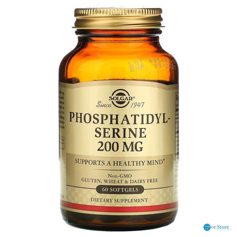Фосфатидилсерін, Phosphatidylserine, Solgar, 200 мг, 60 гелевих капсул